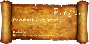 Porubszky Ágost névjegykártya