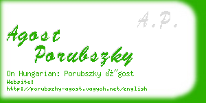 agost porubszky business card